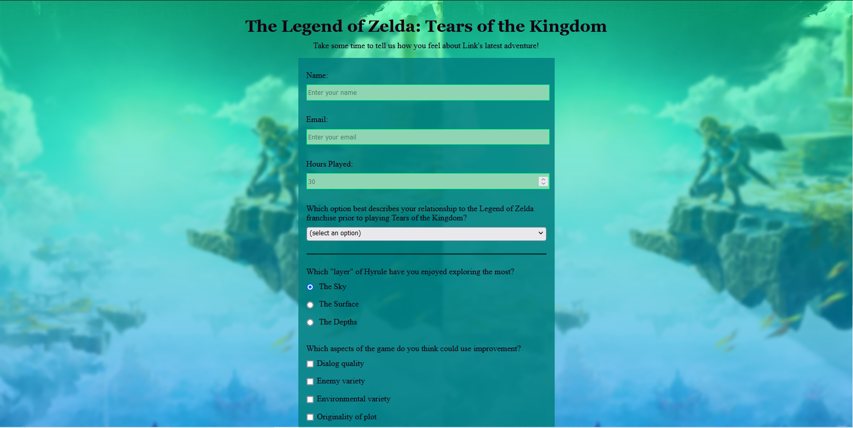 Thumbnail preview for Survey Form project